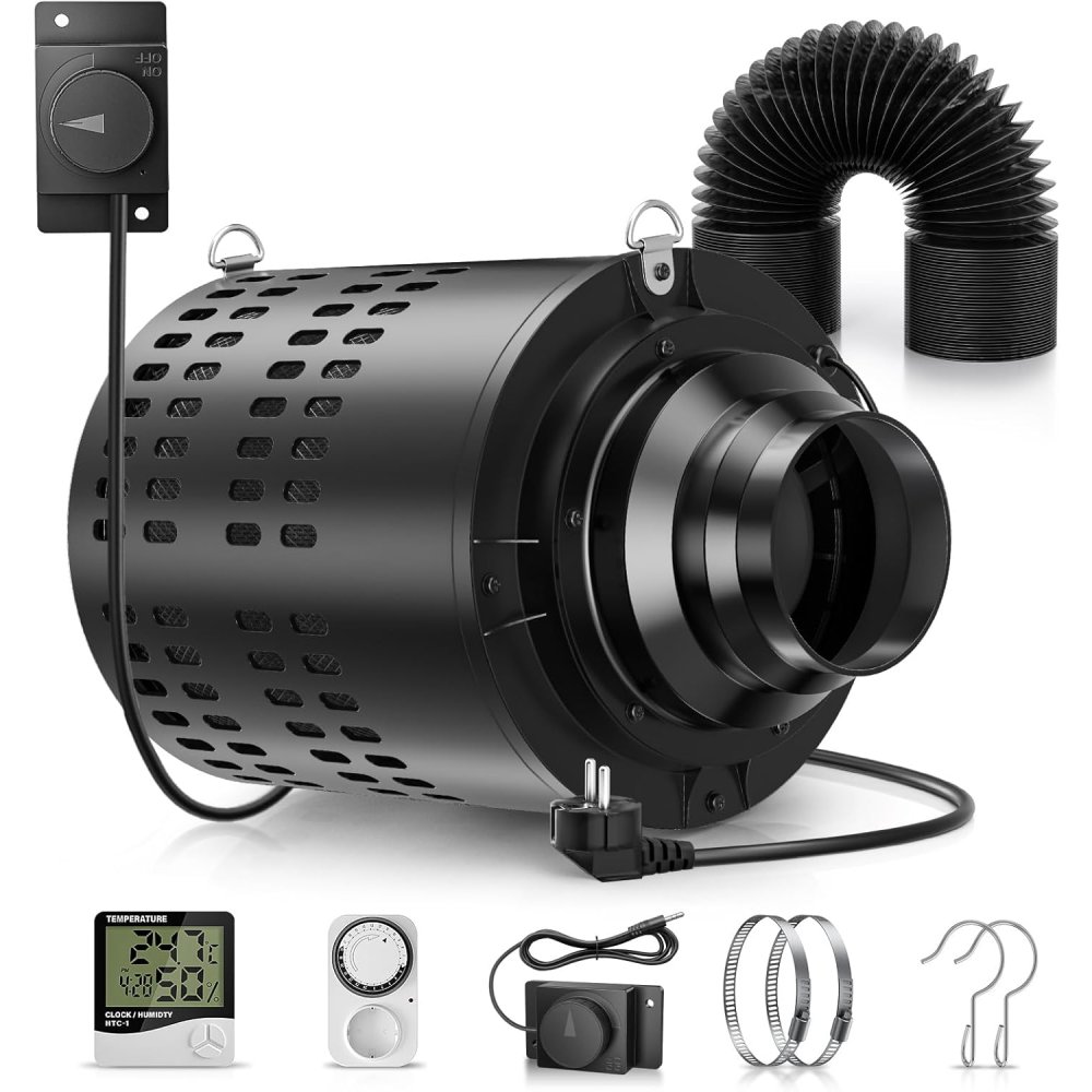 Carbon Filter Inline - 110 مللي متر/4.3 بوصة مروحة العادم