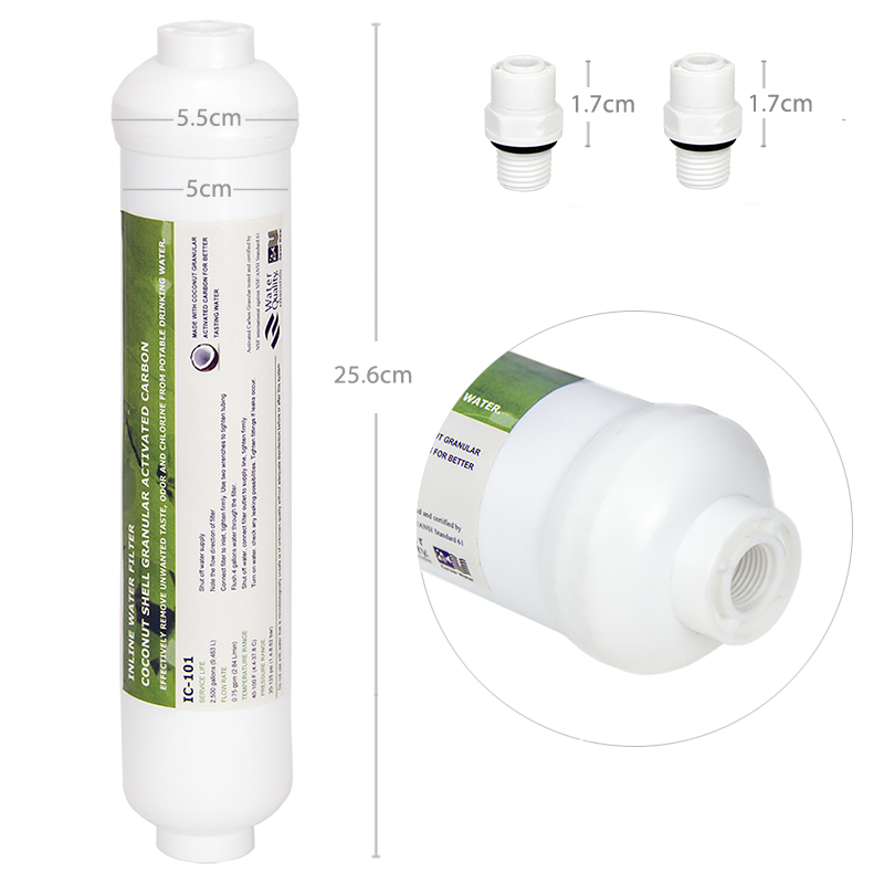 Coronwater Inline RO GAC Posfi - مراجعة Carbon Filter Inline وسعره